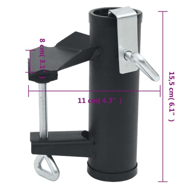 The Living Store parasolbeslag til altan 2 stk. 35-38 mm stål -  Parasoller & solafskærmning – tilbehør