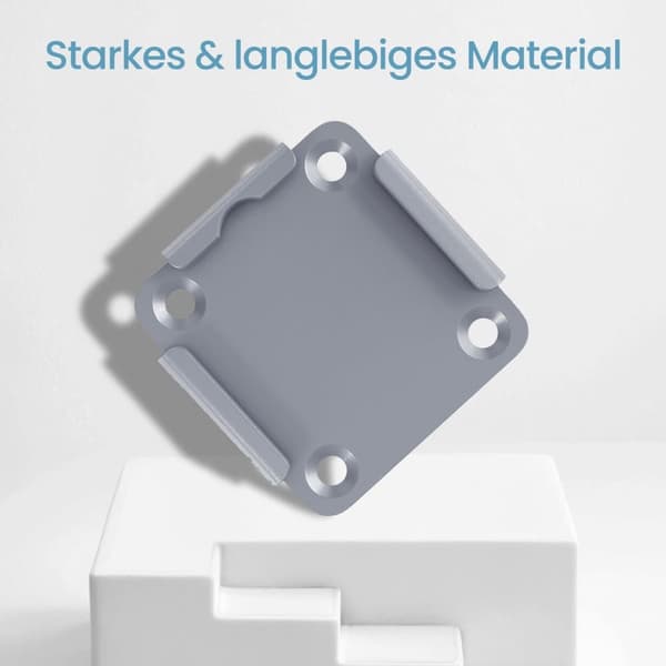 Golvfäste för sidomarkisstolpe, Metallplatta med plastlock, SONGMICS, 9.6x9.6x1.3 cm, Grå