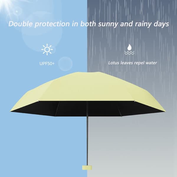 Lollanda Ultralight and Portable Mini Umbrella – 6-kertainen kapselisateenvarjo, UV-suoja, auringolle ja sateelle