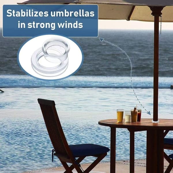 Lollanda 4-pack transparent silikon bordparaplyhålring – Paraply Hål Ring och Keps för trädgård och uteplats
