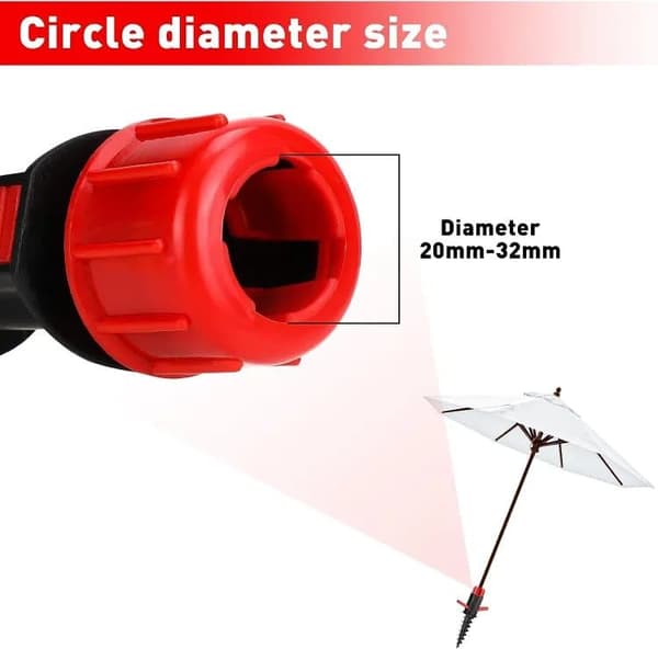 Lollanda Parasol Mount Sandanker, Parasolbeslag til altan - sort/rød til 22-32 mm stang
