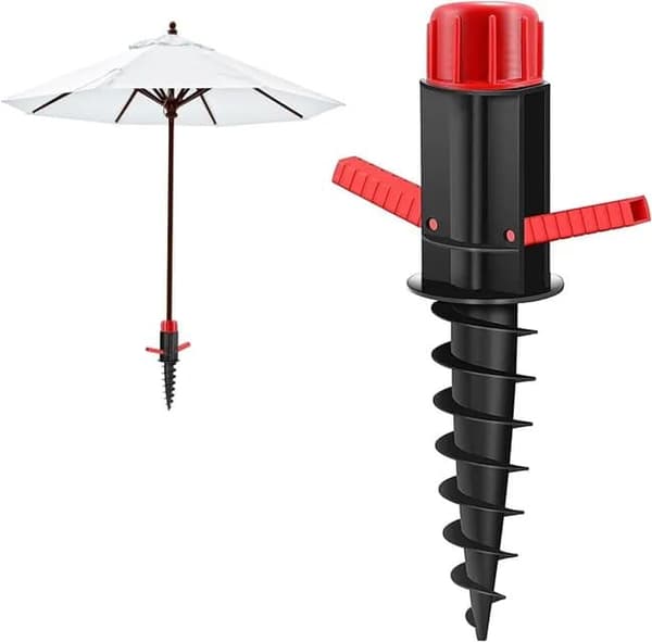 Lollanda Parasol Mount Sandanker, Parasolbeslag til altan - sort/rød til 22-32 mm stang