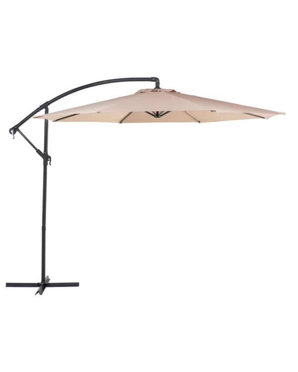 Trädgårdsparasoll Sandbeige Tyg Stål 300 cm Väderbeständig