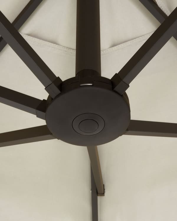 Parasoll 247 cm Beige Tyg Aluminium Vädertålig Trädgård