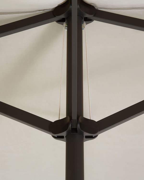 Parasoll 247 cm Beige Tyg Aluminium Vädertålig Trädgård