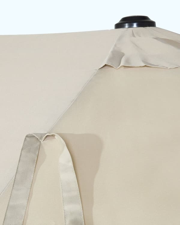 Parasoll 247 cm Beige Tyg Aluminium Vädertålig Trädgård