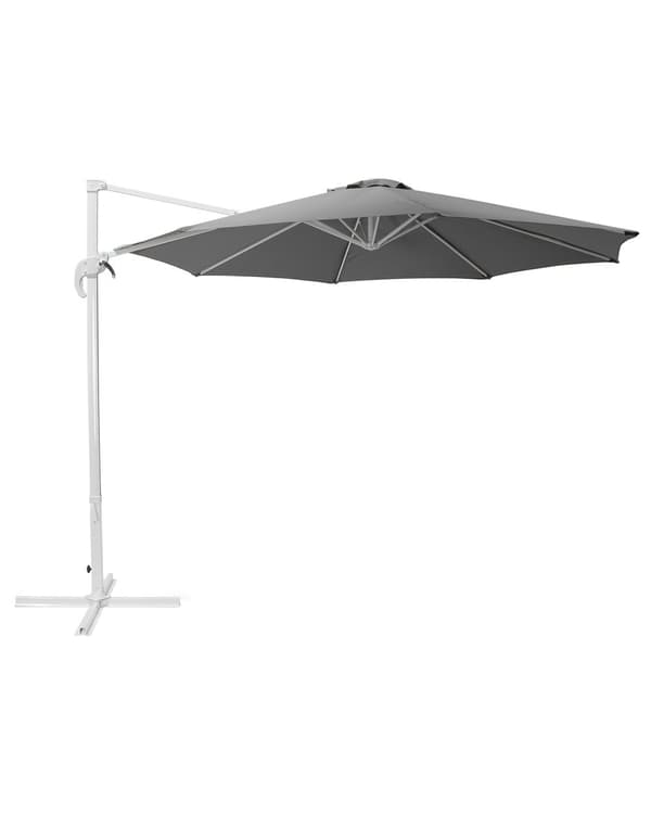 Trädgårdsparasoll Beige Tyg 300 cm Justerbar Väderbeständig Solskydd