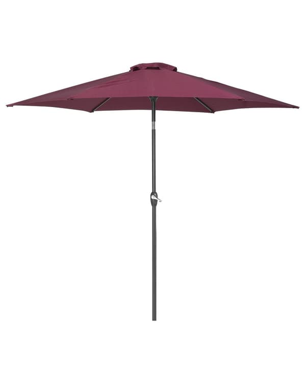 Parasoll Burgundy Tyg 270 cm Vädertålig Trädgård Utomhus Solskydd
