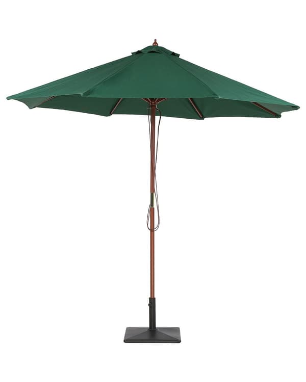 Trädgårdsparasoll Sandbeige Tyg ø 270 x 254H cm Björkstång Hopfällbar Utomhus Modern