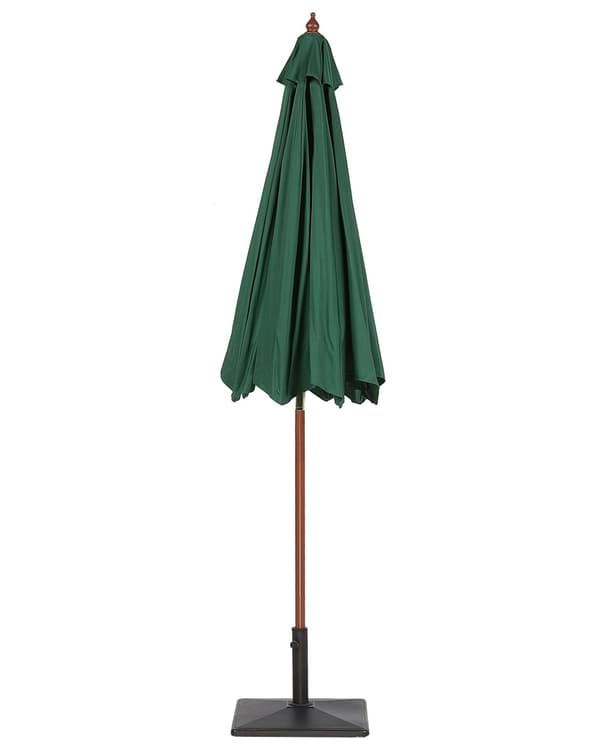 Trädgårdsparasoll Sandbeige Tyg ø 270 x 254H cm Björkstång Hopfällbar Utomhus Modern