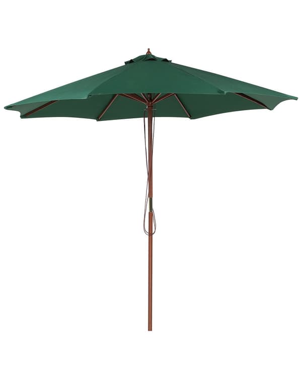 Trädgårdsparasoll Sandbeige Tyg ø 270 x 254H cm Björkstång Hopfällbar Utomhus Modern