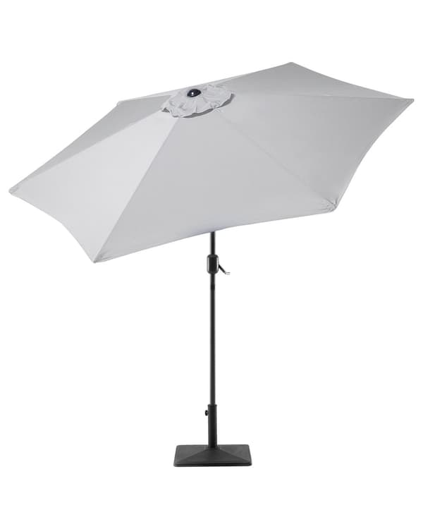 Trädgårdsparasoll Ljusgrå Aluminiumram 230 x 270 x 270 cm Justerbar