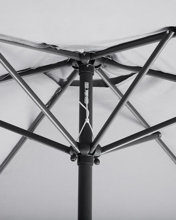 Trädgårdsparasoll Ljusgrå Aluminiumram 230 x 270 x 270 cm Justerbar