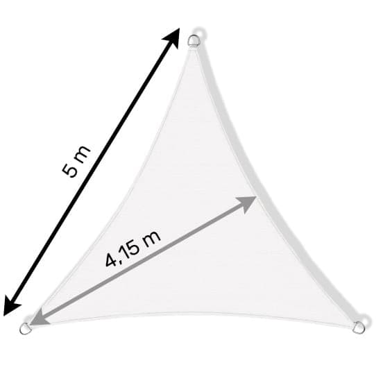 Skuggduk trädgårdstriangel – 5 x 5 x 5 m – Vit – Skuggsegel