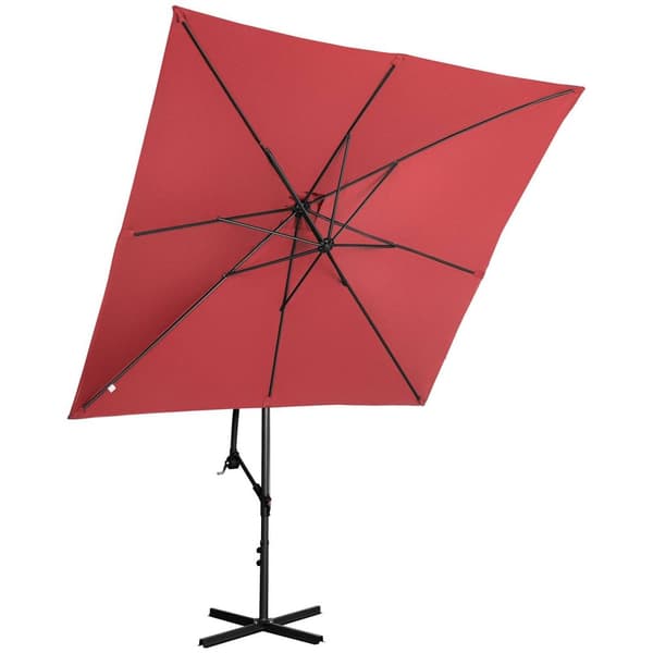 Uniprodo Trädgårdsparasoll - bordeaux - fyrkantigt - 250 x 250 cm - kan lutas