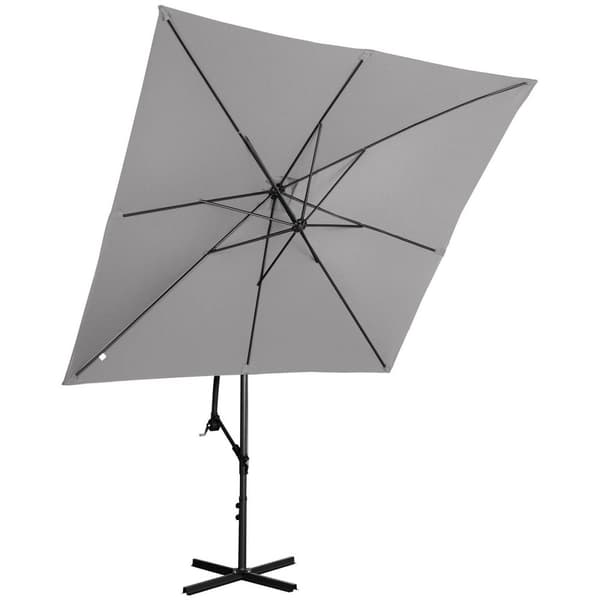 Uniprodo Hängparasoll - mörkgrått - fyrkantigt - 250 x 250 cm - kan lutas