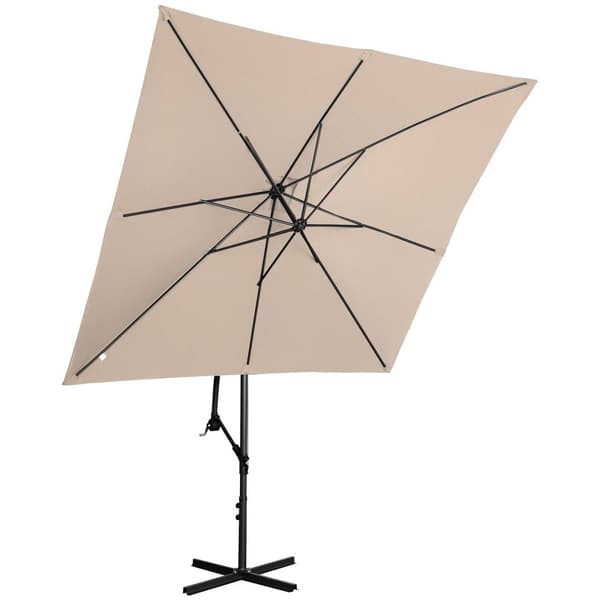 Uniprodo Trädgårdsparasoll - crème - fyrkantigt - 250 x 250 cm - kan lutas