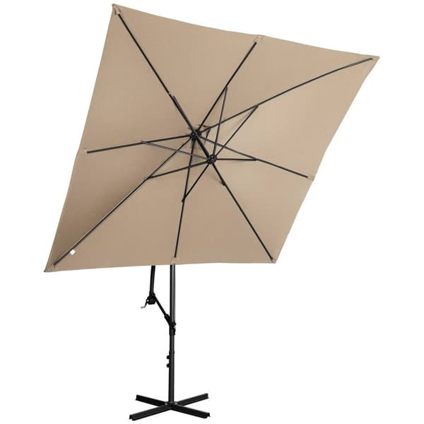 Uniprodo Trädgårdsparasoll - crème - fyrkantigt - 250 x 250 cm - kan lutas
