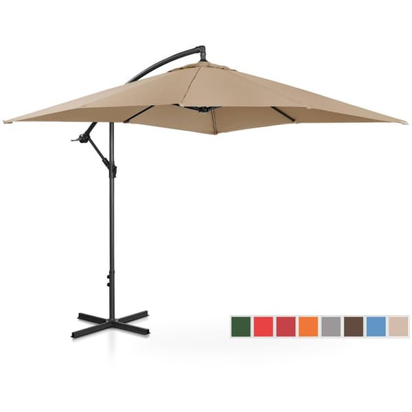 Uniprodo Trädgårdsparasoll - crème - fyrkantigt - 250 x 250 cm - kan lutas