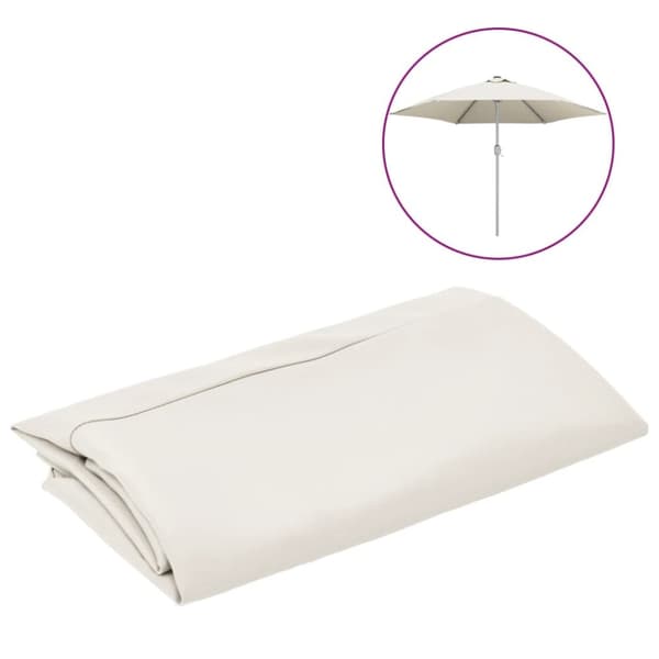 vidaXL Reservtyg för parasoll sandfärgat vit 300 cm - Tyg till parasoll & solskydd