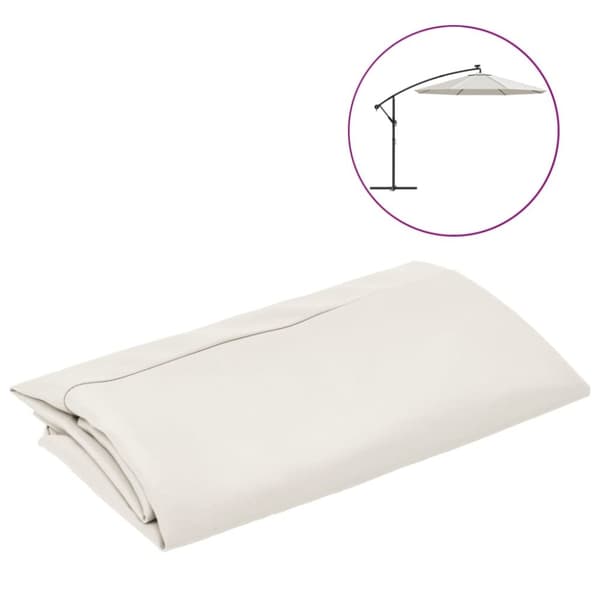 vidaXL Reservtyg för frihängande parasoll sandfärgat vit 350 cm - Tyg till parasoll & solskydd