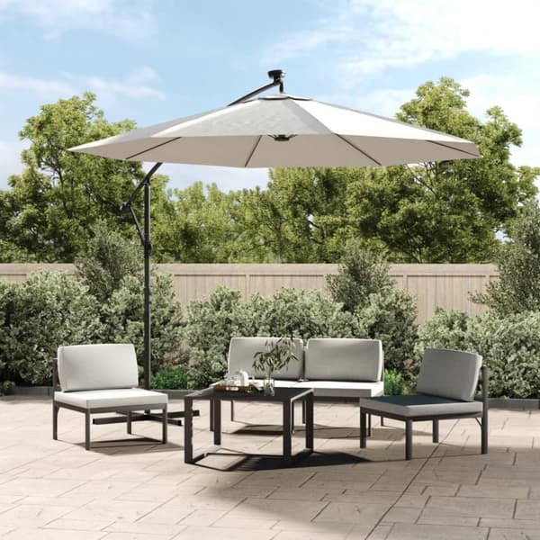 vidaXL Reservtyg för frihängande parasoll sandfärgat vit 350 cm - Tyg till parasoll & solskydd