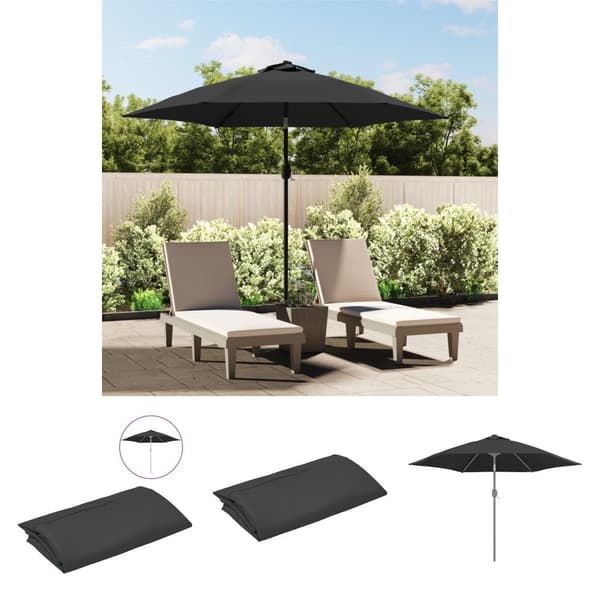 The Living Store Reservtyg för parasoll antracit 300 cm -  Tyg till parasoll & solskydd