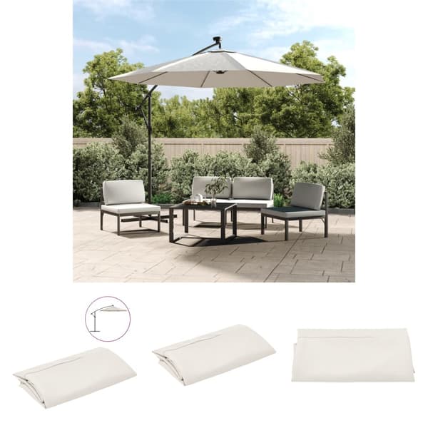 The Living Store erstatningsdug til hængeparasol 300 cm sandfarvet -  Parasoller & solafskærmning – stof