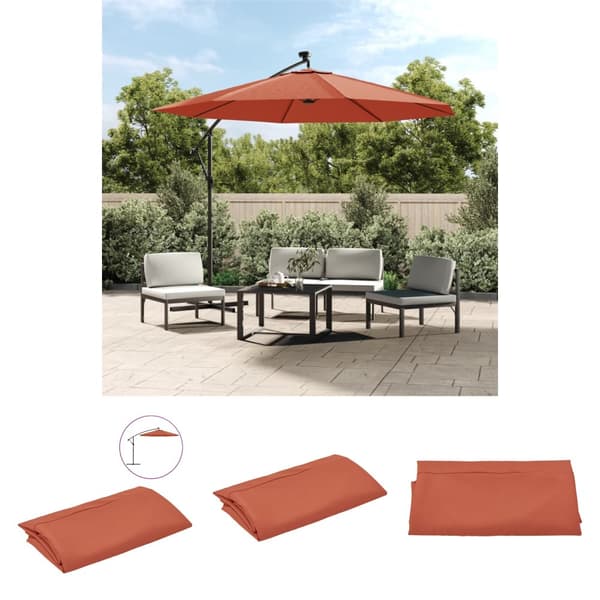 The Living Store erstatningsdug til hængeparasol 300 cm terracotta - Parasoller & solafskærmning – stof