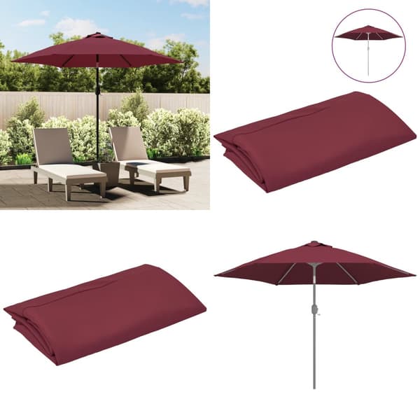 Udskiftningsdug til parasol 300 cm bordeauxfarvet - Erstatningsdug Til Parasol - Erstatningsduge Til Parasoller - Home & Living