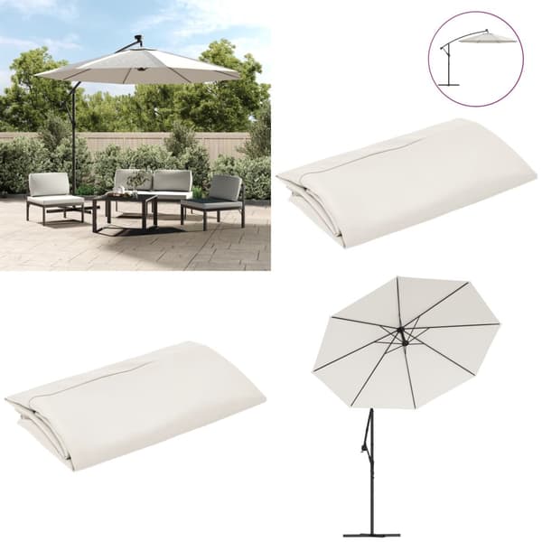 Reservtyg för frihängande parasoll sandfärgat vit 350 cm - Reservtyg - Parasolltyg - Home & Living