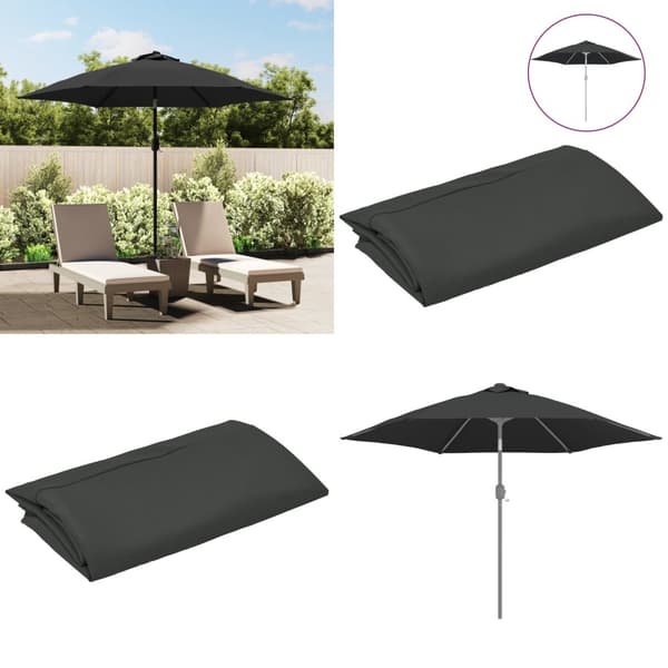 Udskiftningsdug til parasol 300 cm antracitgrå - Erstatningsdug Til Parasol - Erstatningsduge Til Parasoller - Home & Living
