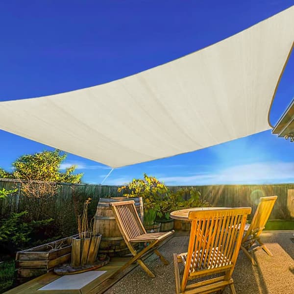 Vandtæt skyggedug - beige - 4x4 m - UV-resistent