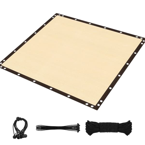 Varjokangas, HDPE-materiaali, 90 % UV-suojaus,kahvia, 4X6M Beige 4X6M