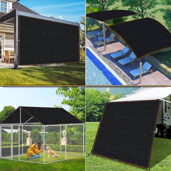 Solsegel / Segelduk Solskyddsnät, HDPE-material, 85-90% UV-skydd, svart