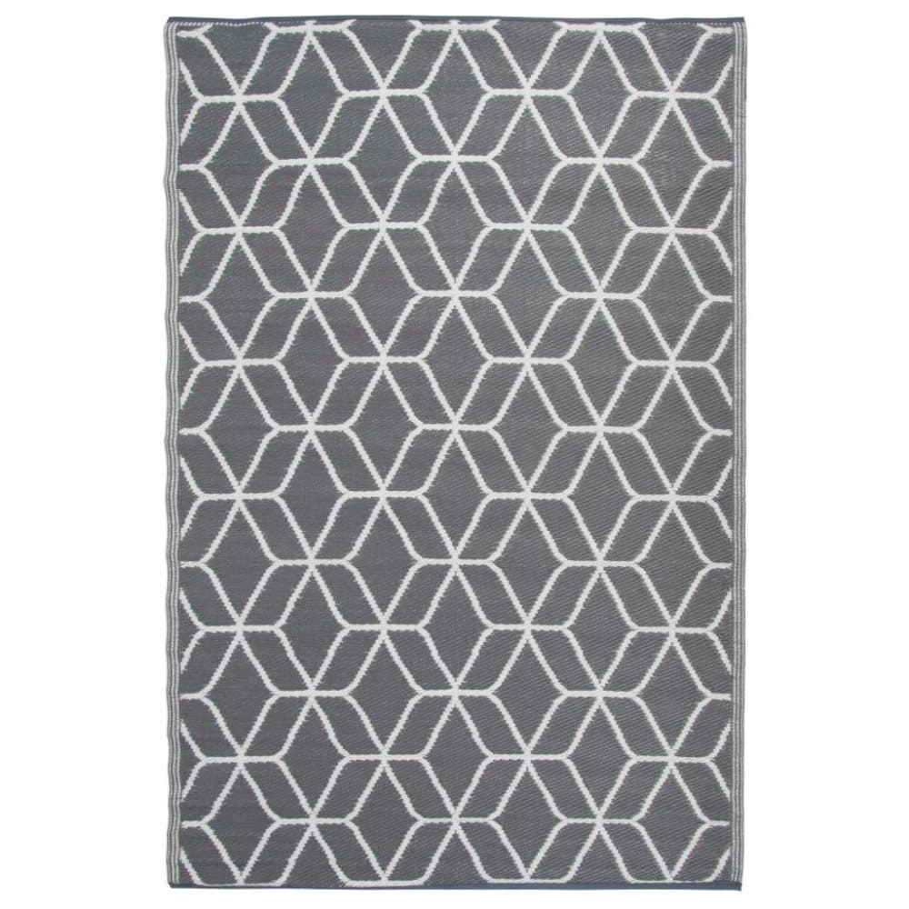 Esschert Design Uteteppe grafikk 180x121 cm grå og hvit OC24