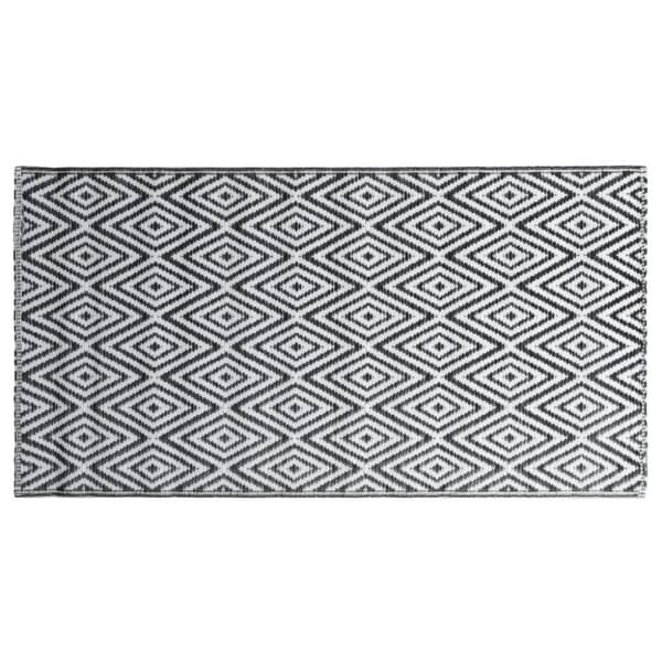 vidaXL Utomhusmatta ARAKIL vit och svart 80x150 cm PP