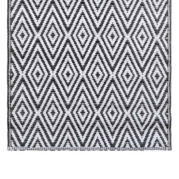 vidaXL Utomhusmatta ARAKIL vit och svart 80x150 cm PP
