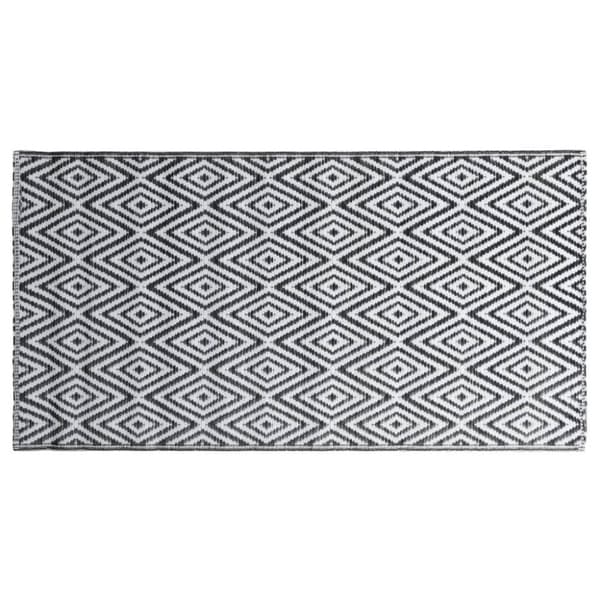 vidaXL Uteteppe ARAKIL hvit og svart 120x180 cm PP