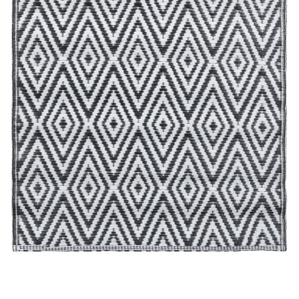 vidaXL Uteteppe ARAKIL hvit og svart 120x180 cm PP
