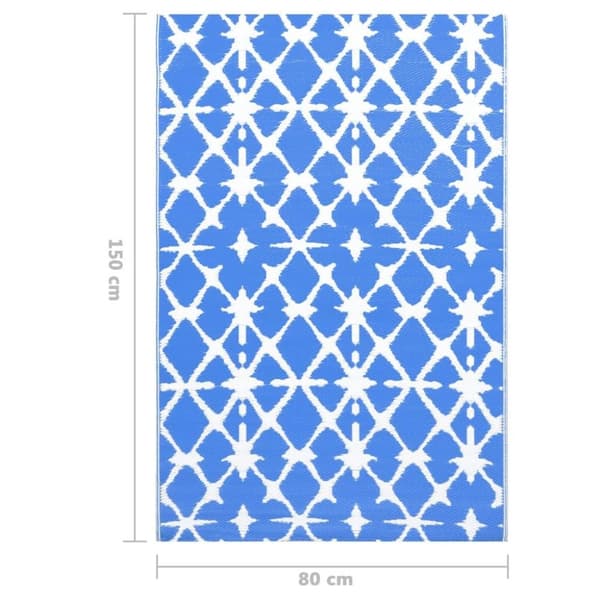 vidaXL Utomhusmatta ARAKIL blå och vit 80x150 cm PP