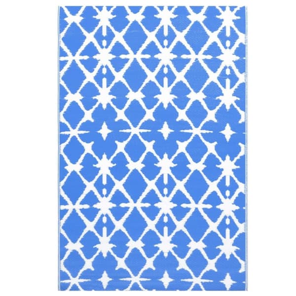 vidaXL Utomhusmatta ARAKIL blå och vit 80x150 cm PP