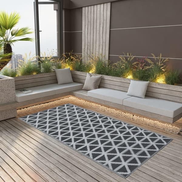 vidaXL Utomhusmatta ARAKIL svart 160x230 cm PP