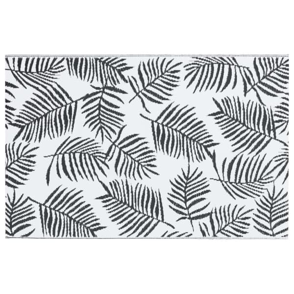 vidaXL Utomhusmatta ARAKIL vit och svart 160x230 cm PP