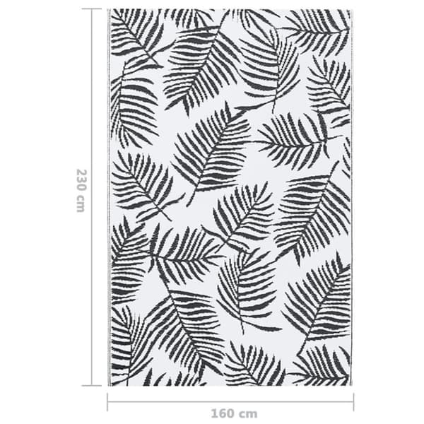 vidaXL Utomhusmatta ARAKIL vit och svart 160x230 cm PP
