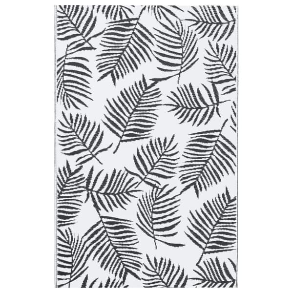 vidaXL Utomhusmatta ARAKIL vit och svart 160x230 cm PP