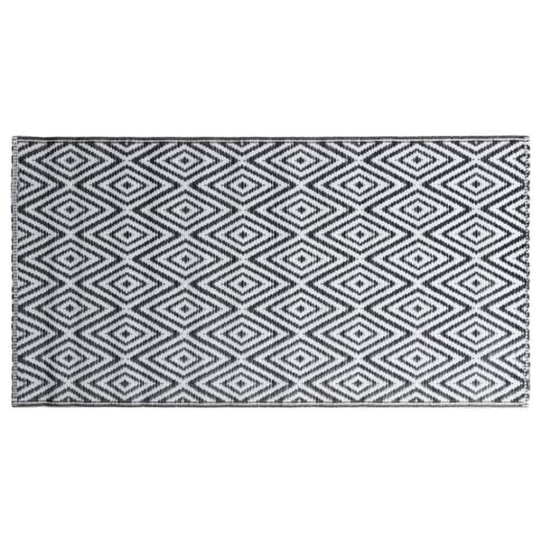 vidaXL Utomhusmatta ARAKIL vit och svart 160x230 cm PP
