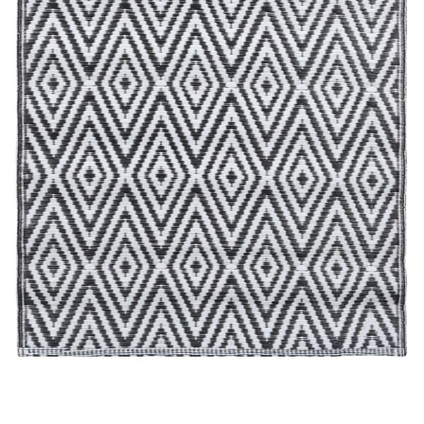 vidaXL Utomhusmatta ARAKIL vit och svart 160x230 cm PP