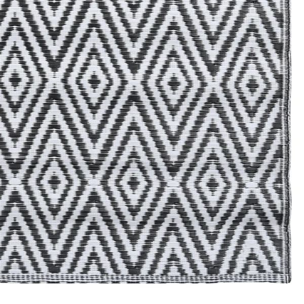 vidaXL Utomhusmatta ARAKIL vit och svart 160x230 cm PP
