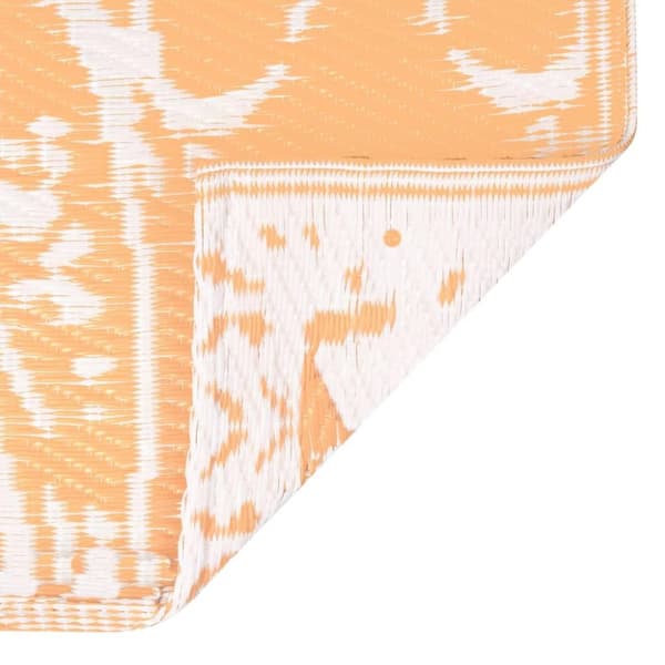 vidaXL udendørstæppe ARAKIL 120x180 cm PP orange og hvid